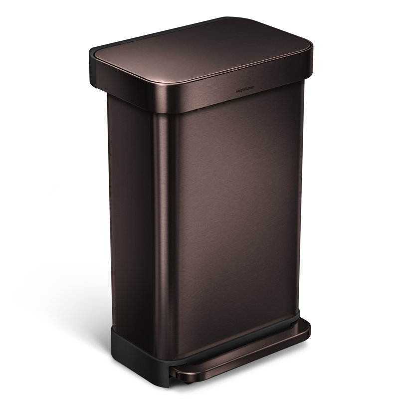 Simplehuman 45 Liter Rectangular Step Steel Trash Can With