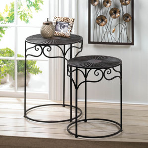 2 Piece Umber Wicker End Table Set by Zingz & Thingz