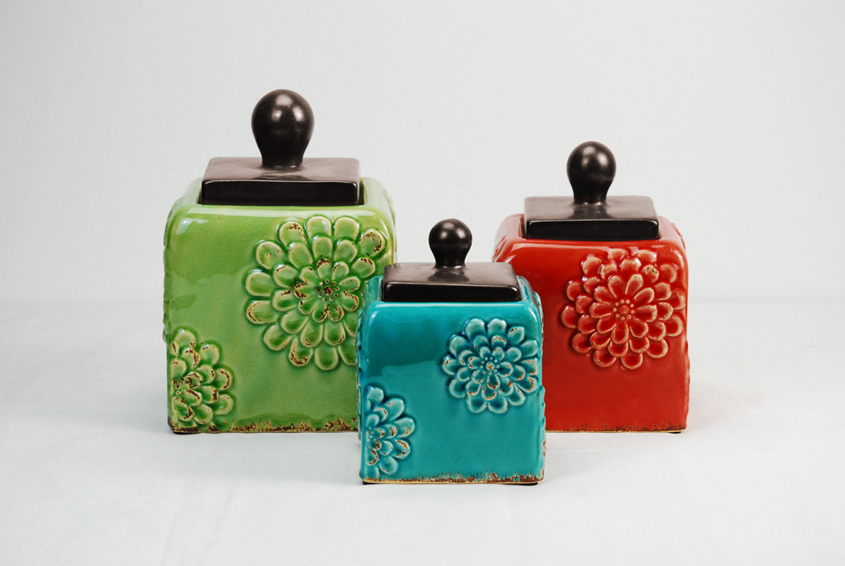 Bloomsbury Market 3 Piece Modern Kitchen Canister Set Reviews 3 Piece Modern Kitchen Canister Set