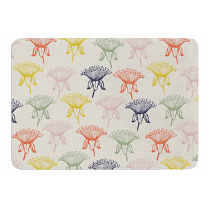 Rainbow Poppies by Gukuuki Memory Foam Bath Mat