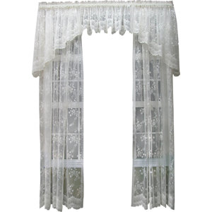 Bretton Nature/Floral Sheer Rod Pocket Single Curtain Panel