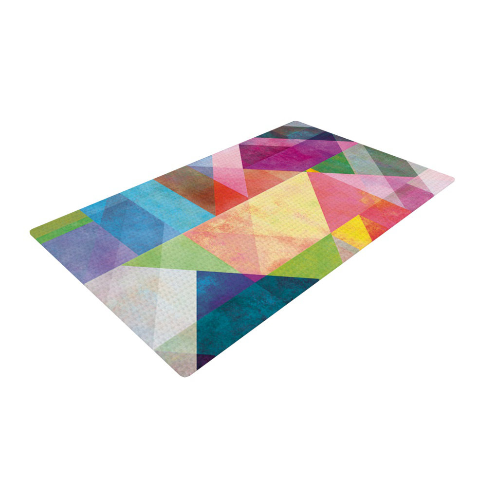KESS InHouse Color Blocking Rainbow Abstract Area Rug & Reviews Wayfair