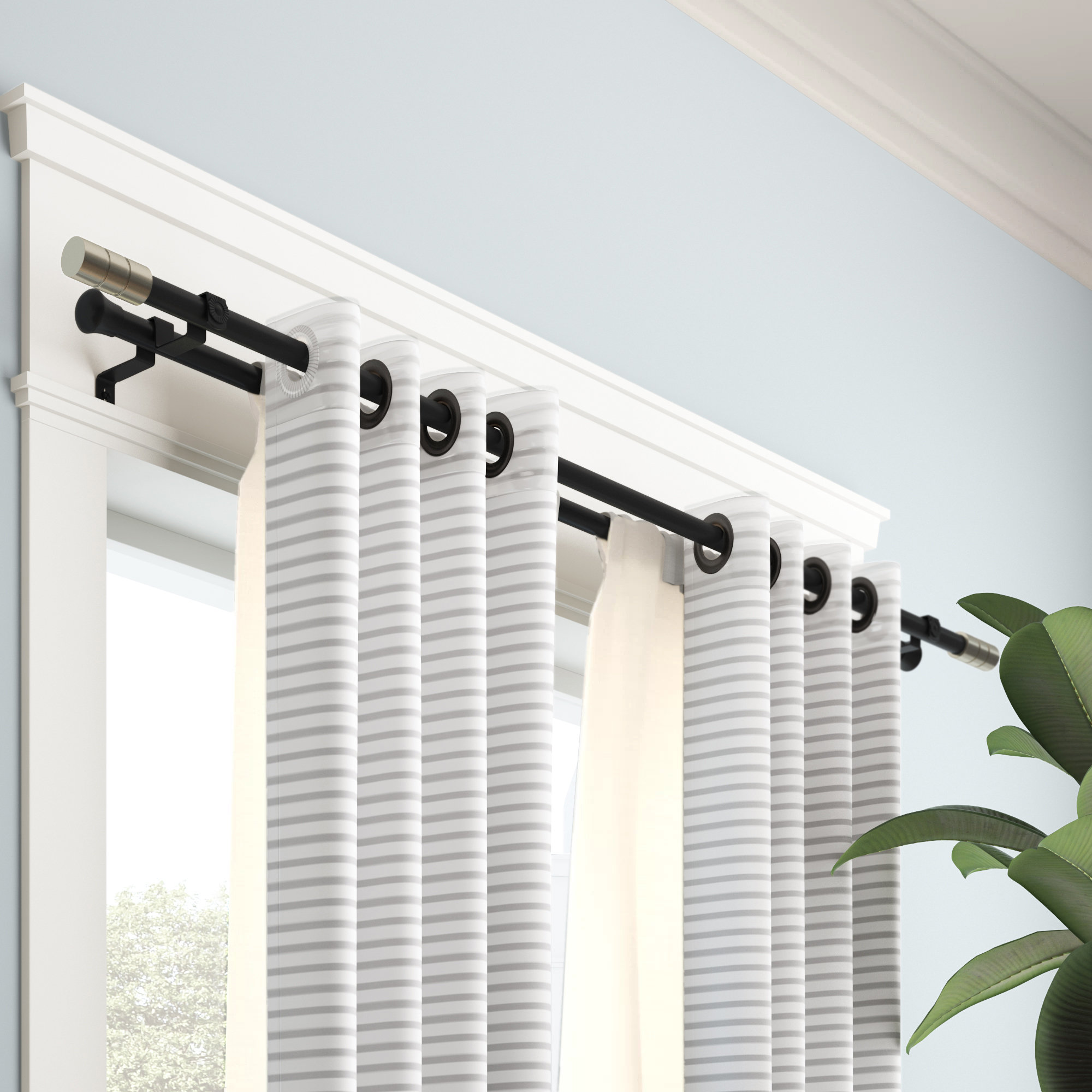 Wade Logan Chesson Finial Double Curtain Rod Hardware Set Wayfair