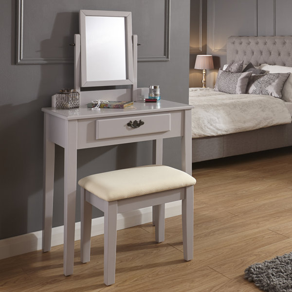 Andover Mills Sheila Dressing Table Set with Mirror & Reviews ... Andover Mills Sheila Dressing Table Set with Mirror & Reviews ...