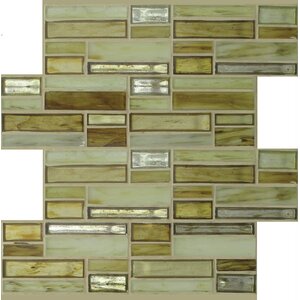 Sparkler Jupiter Glass Mosaic Tile in Brown/Yellow