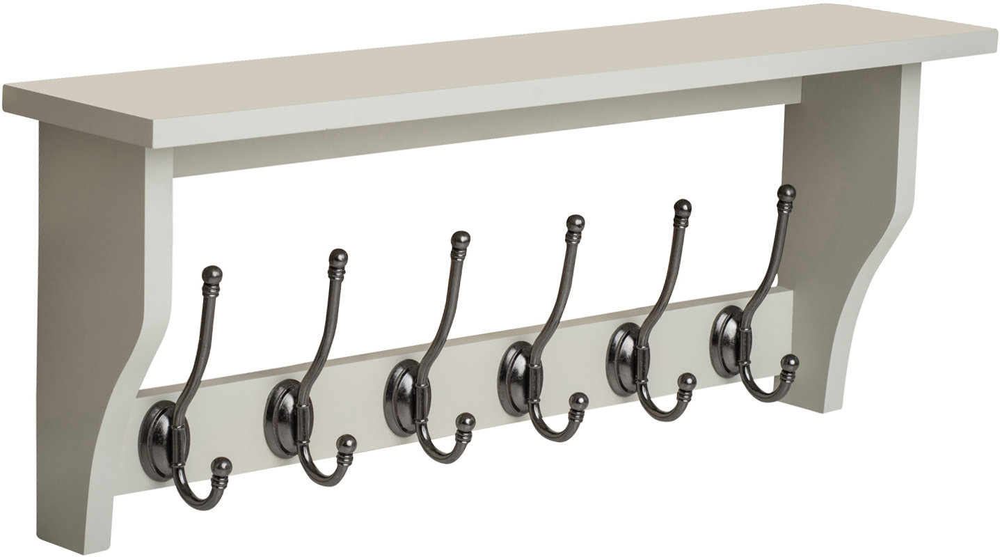 Maine Furniture Co. Heritage Shelf with 6 Coat Hooks & Reviews