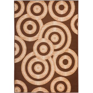 Shorey Circles Brown Area Rug