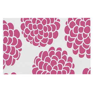 Pom Graphic Design 'Raspberry Blossoms' Circles Doormat