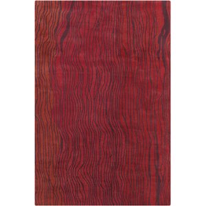 Saxon Hand Tufted Wool Red Area Rug