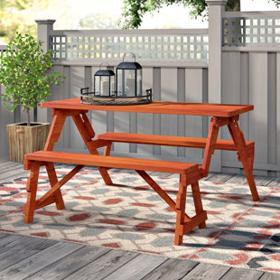 Convertible Picnic Table Bench Wayfair Dreiling Convertible Wood Picnic Table Garden Bench
