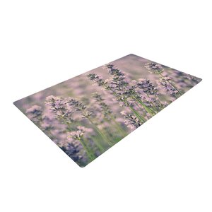 Robin Dickinson Smell the Flowers Lavender/Green Area Rug