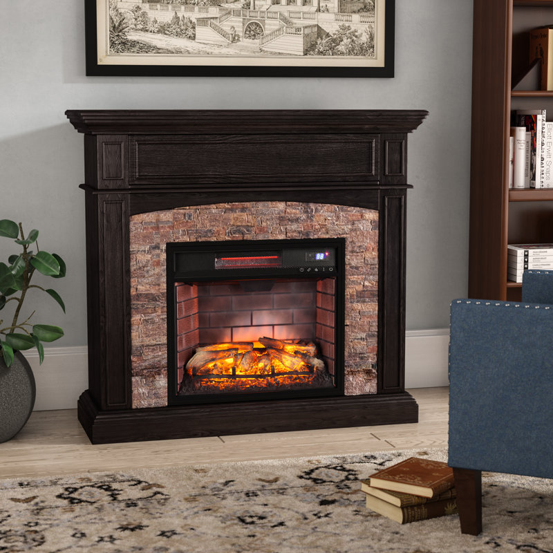 Alcott Hill Contreras Boxwood Corner Infrared Electric Fireplace