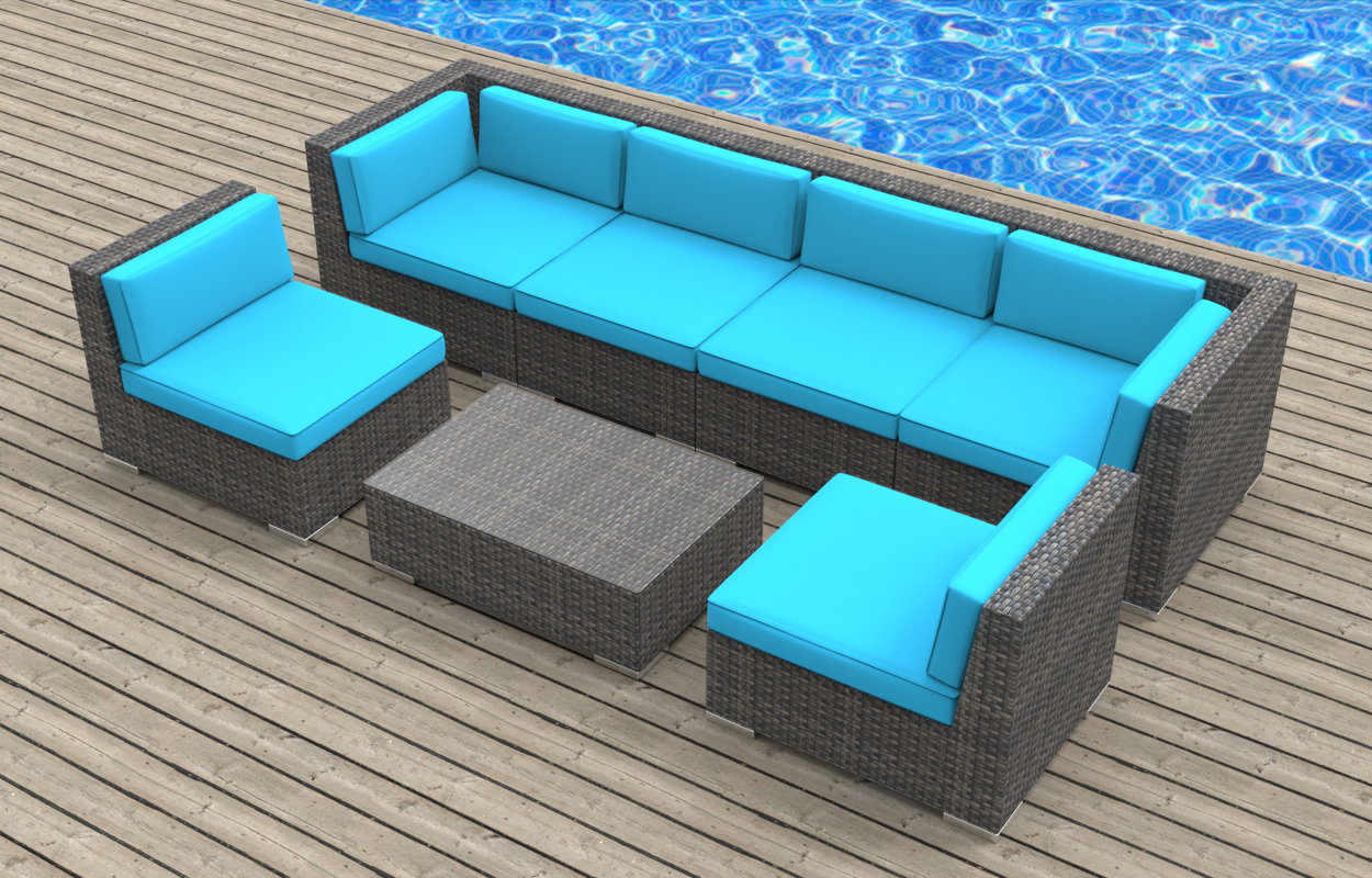Urban Furnishings Mason 7 Piece Deep Seating Group With