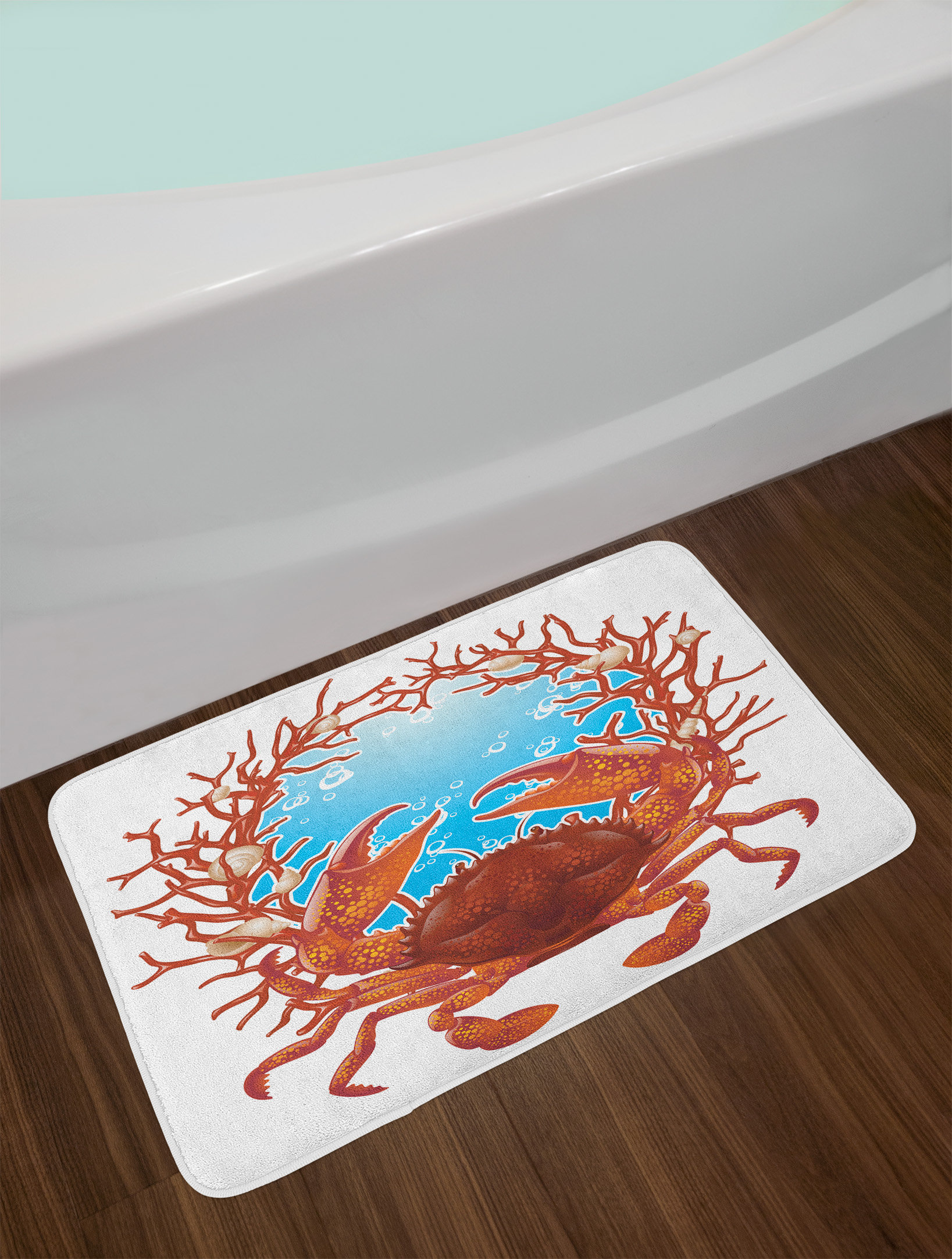 East Urban Home Crab Seashells Bath Rug Wayfair