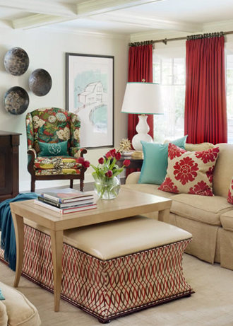 Color Crushes Warm Taupe Aurora Red Wayfair Red And Taupe Living Room