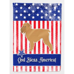 Patriotic USA Brussels Griffon 2-Sided Garden Flag