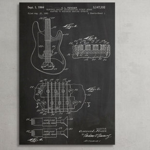 Patent Prints Fender Bass Guitar Graphic Art On Wrapped Canvas Patent Prints Fender Bass Guitar Graphic Art On Wrapped Canvas