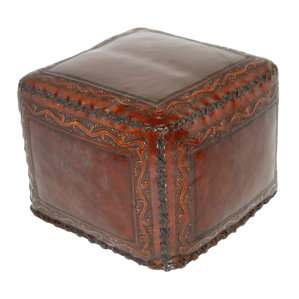 Classic Stitch Leather Ottoman by New ..