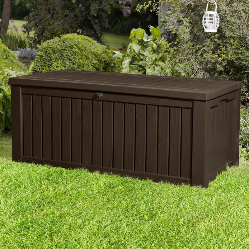 Keter Rockwood 150 Gallon Plastic Deck Box & Reviews Wayfair