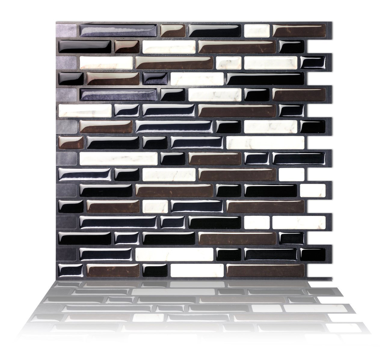 10 Tic Tac Tiles Mosaic Peel and Stick Wall Tile in Como White
