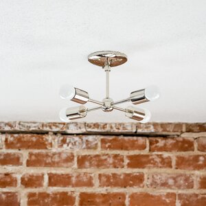 Mid Century 4-Light Semi Flush Mount