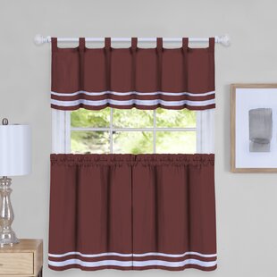 White Red Chery Kitchen Curtains One Pair quickview