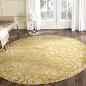 Manorhaven Light Gray/Yellow Area Rug