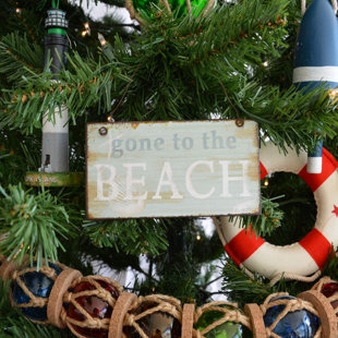 gone to the beach christmas tree shaped ornament by handcrafted nautical decor - Beach Christmas Decorations gone to the beach christmas tree shaped ornament by handcrafted nautical decor - Beach Christmas Decorations