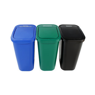 Billi Box Mixed Recyclables And Organics Gallon Recycling Bin Set Billi Box Mixed Recyclables And Organics Gallon Recycling Bin Set