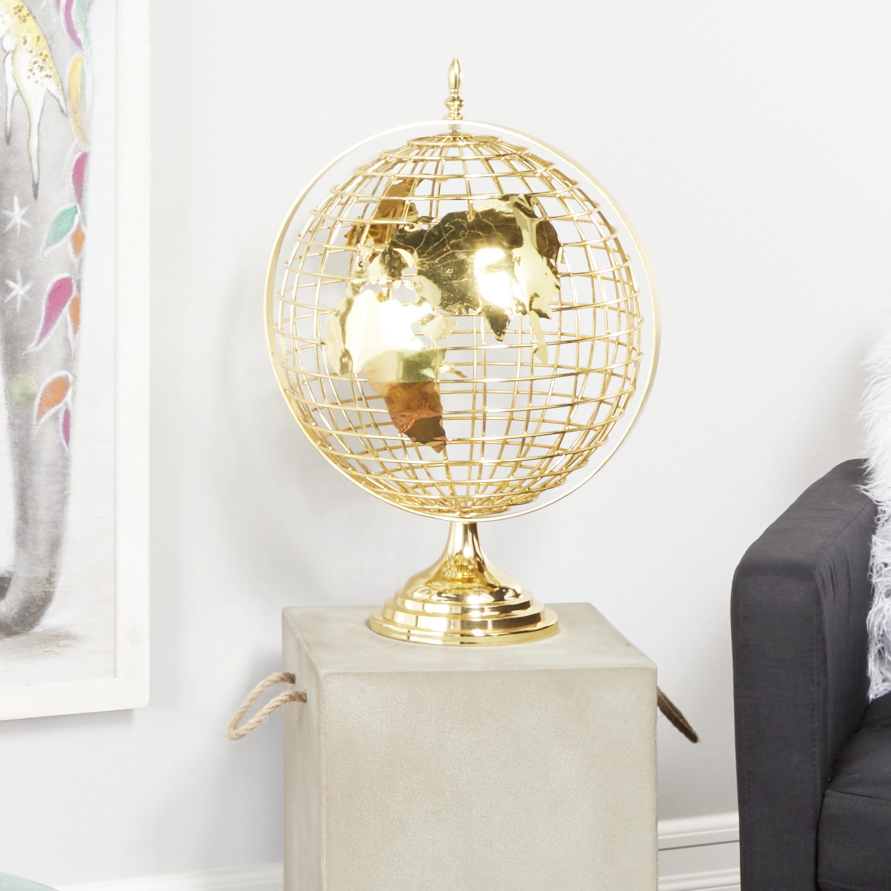 Metal Rotating Globe