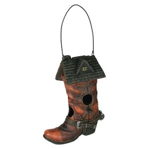 Cowboy Boot Novelty 12 in x 10 in x 6 in Birdhouse