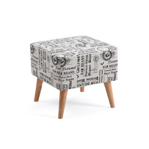 Himrod Newspaper Print Ottoman by Vari..