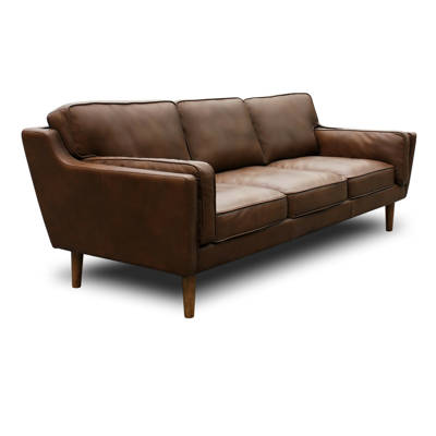 Union Rustic Kaufman Mid Century Modern Leather Sofa Reviews Wayfair Kaufman Mid Century Modern Leather Sofa