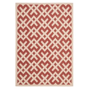 Quinlan Red / Bone Outdoor Rug