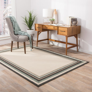 Somers Hand-Hooked Ivory/Black Indoor/Outdoor Area Rug