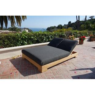 Double Patio Chaise Lounge Chairs You Ll Love In 2019 Wayfair Ater Double Reclining Teak Chaise Lounge With Cushion