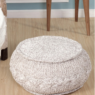 Knit Pouf Ottoman Wayfair Hawley Melange Cable Knit Pouf