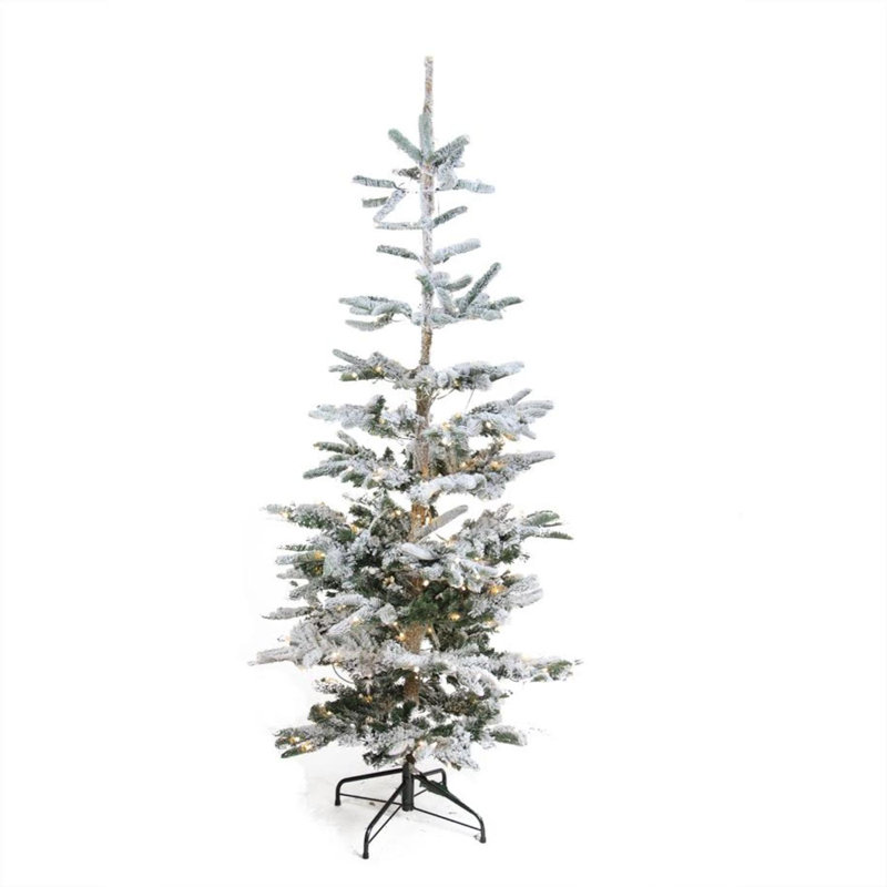 Pre Lit Noble 9 Green Fir Flocked Artificial Christmas Tree With 475 Warm Clear Pre Lit Noble 9 Green Fir Flocked Artificial Christmas Tree With 475 Warm Clear