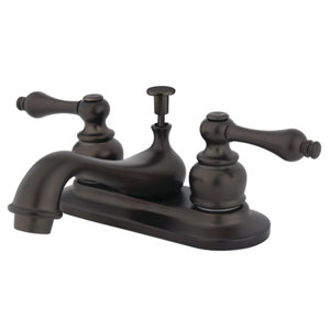 Restoration Double Handle Centerset Bathroom Sink Faucet with ABS Pop-Up Drain