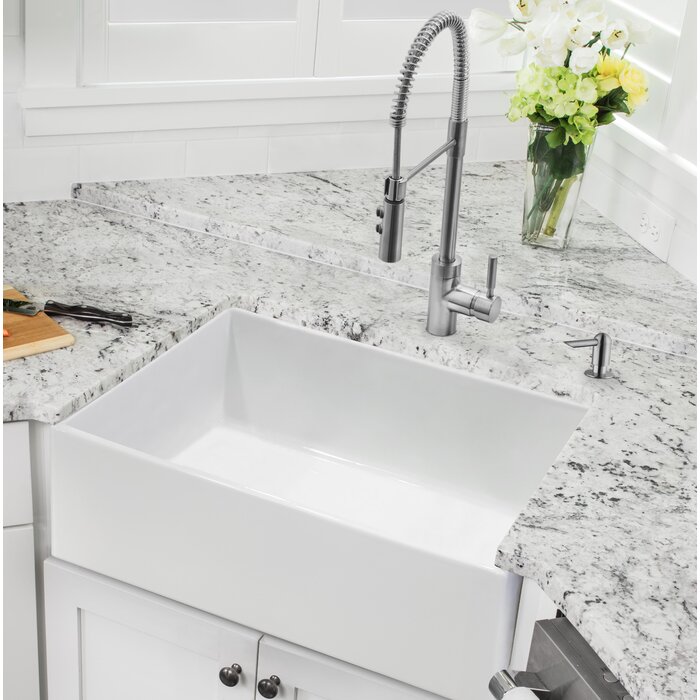 24 L X 18 W Apron Kitchen Sink With Faucet