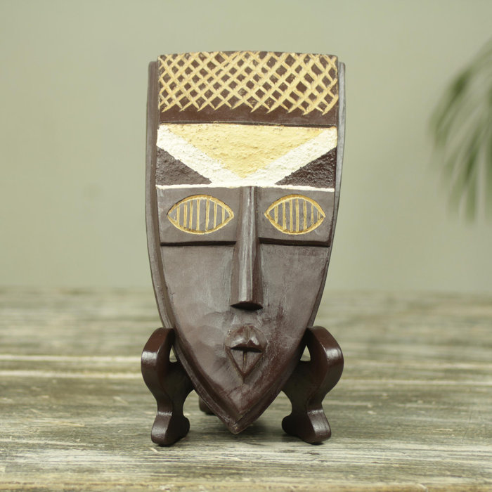 Mask Display Stand Novica Rita Addo Zakour Decorative Handcrafted Genuine African 76 Mask Display Stand Novica Rita Addo Zakour Decorative Handcrafted Genuine African 76