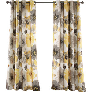 Knox Nature/Floral Room Darkening Thermal Grommet Curtain Panels (Set of 2)