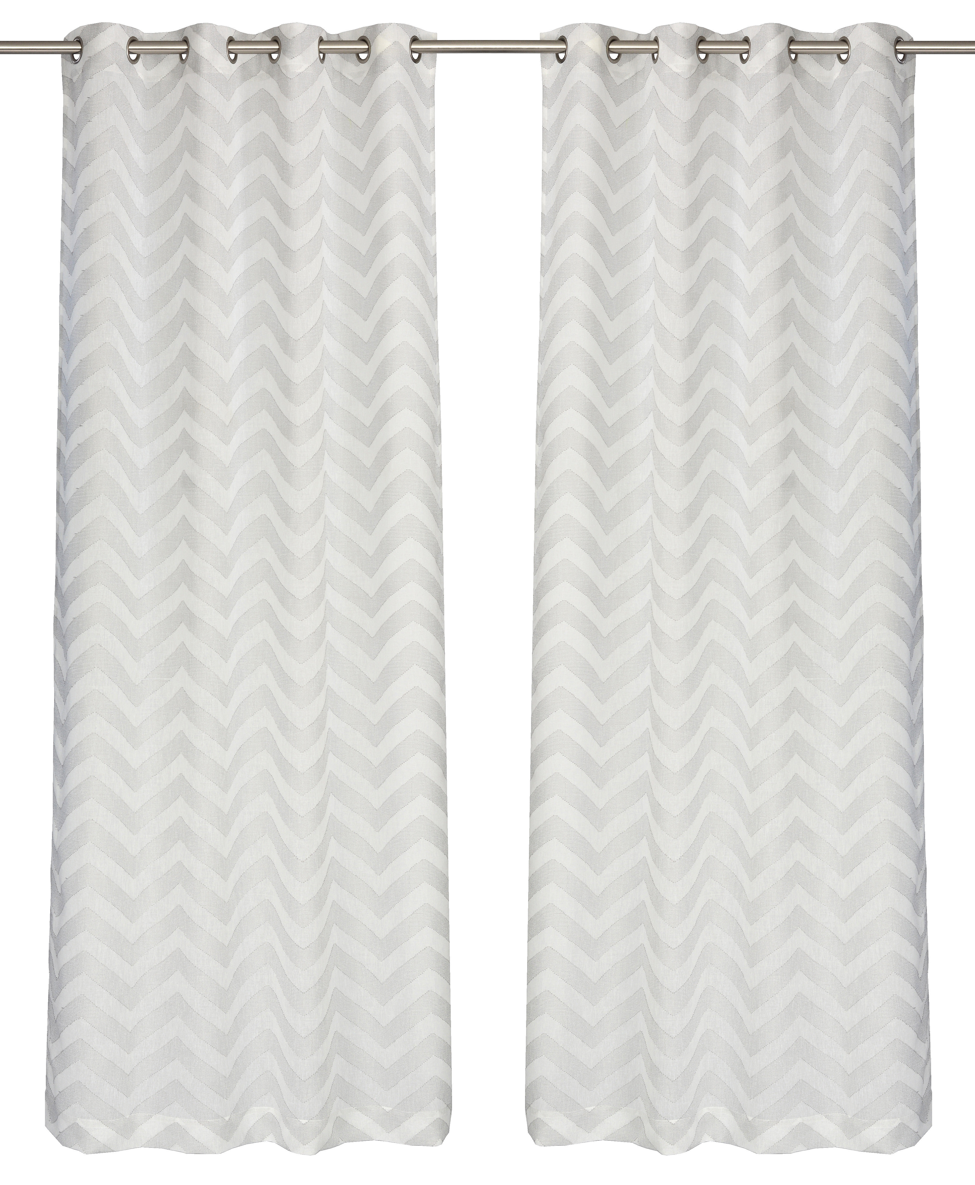 Lj Home Artemis Chevron Semi Sheer Grommet Curtain Panels Wayfair Ca