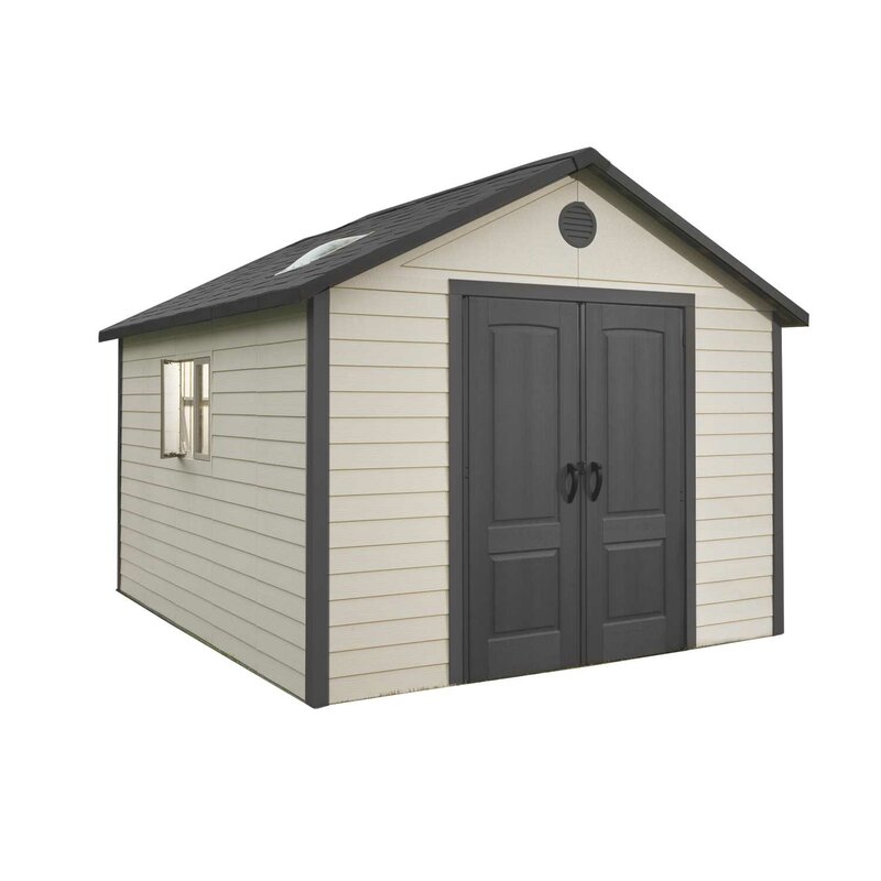 Lifetime 10 ft. 4 in W x 12 ft. 10" D Plastic Storage Shed ...