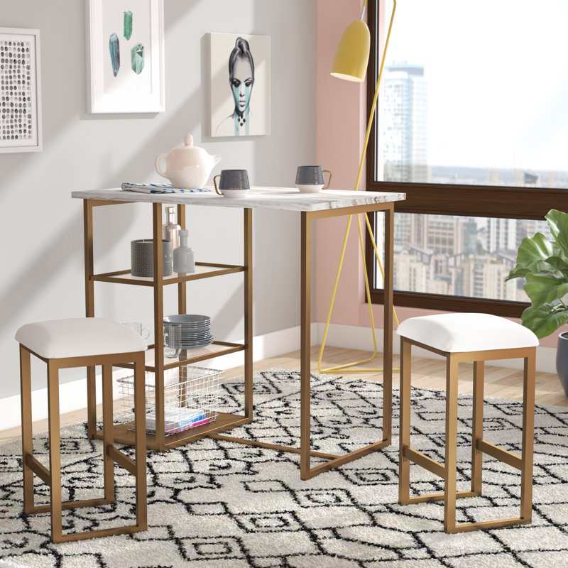 Mercury Row Denham 3 Piece Pub Table Set Wayfair Denham 3 Piece Pub Table Set