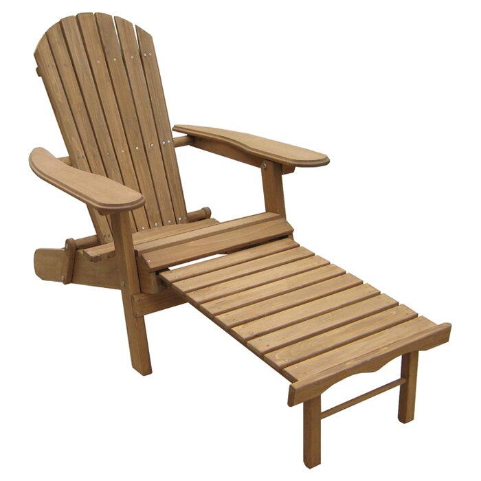 Atlantic Outdoor Foldable Adirondack Chair with Pull Out 