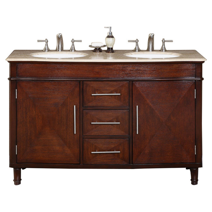 Silkroad Exclusive Cambridge 55" Double Bathroom Vanity Set & Reviews