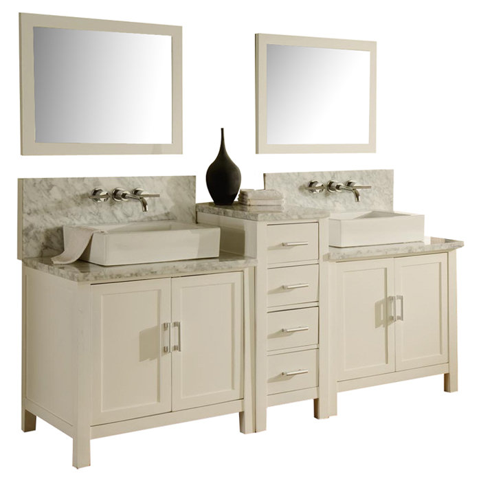 Direct Vanity Sink Horizon 84" Double Premium Bathroom ...