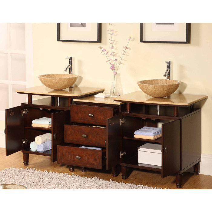 Silkroad Exclusive Lydia 73" Double Bathroom Vanity Set & Reviews Wayfair