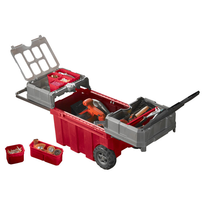 Keter New Masterloader Plastic Portable Rolling Organizer Tool Box